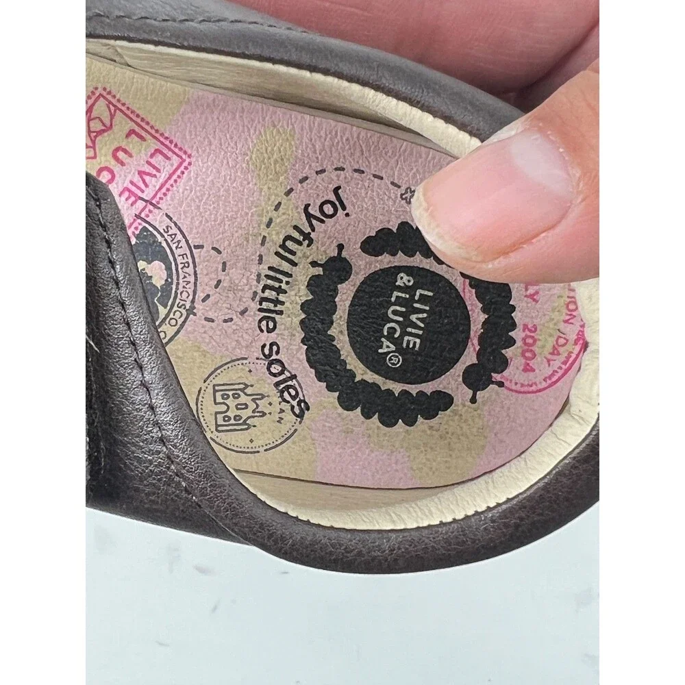 Livie & Luca AMICA T-Strap Mary Jane Brown Size 1Y EcoBreathe